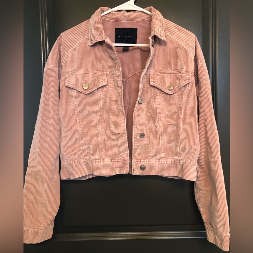 American Eagle * Dusty Rose * Corduroy Cropped Jacket * Size X-Small